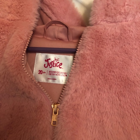 Justice Pink Faux Fur Jacket - Picture 5 of 6